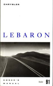 1991 Chrysler Lebaron Sedan Owner's Manual
