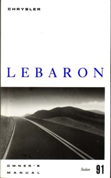 1991 Chrysler Lebaron Sedan Owner's Manual