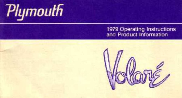 1979 Plymouth Volare Owner's Manual