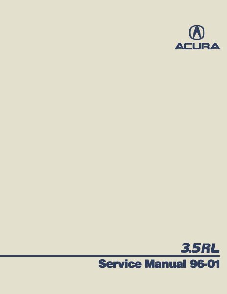 1996–2001 Acura 3.5RL Factory Shop Service Manual