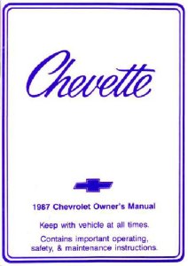 1987 Chevrolet Chevette Owner's Manual
