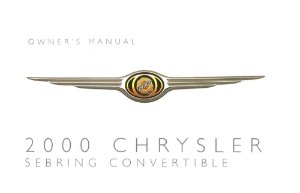 2000 Chrysler Sebring Convertible Owner's Manual