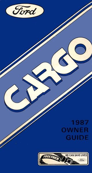 1987 Ford Cargo Owner's Manual