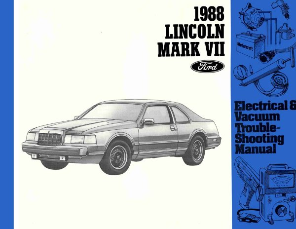1988 Lincoln Mark VII Wiring Diagrams Manual