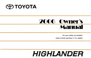 2006 Toyota HIGHLANDER Owner's Manual