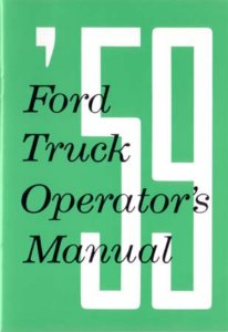 1959 Ford  Truck All Models Owner's Manual
