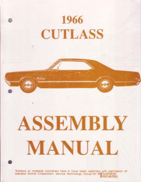 1966 Oldsmobile Cutlass Assembly Manual Book Rebuild Instructions Illustrations