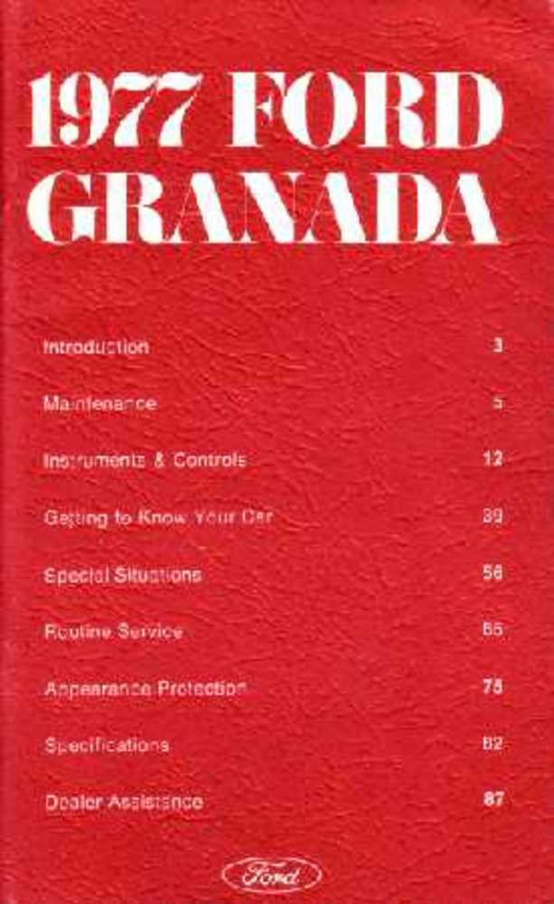 1977 Ford Granada Owner's Manual