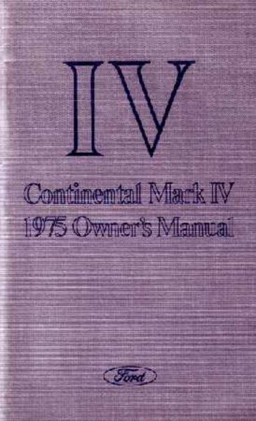 1975 Lincoln Mark IV Owner's Manual