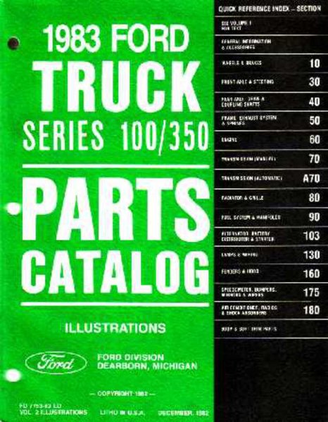 1983 Ford Truck F-150, F-250, F-350 Parts Book