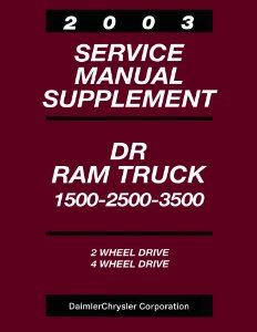 2003 Dodge Truck Light Duty Factory Shop Service Manual
