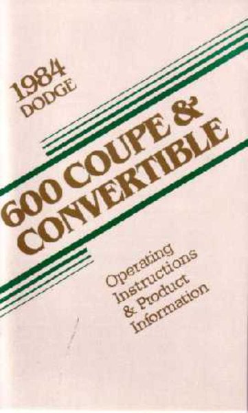 1984 Dodge 600 Owner's Manual