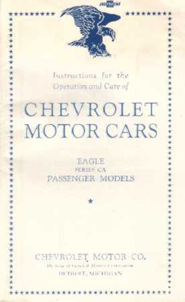 1933 Chevrolet Eagle CA Owner's Manual
