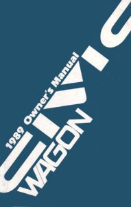 1989 Honda Civic Wagon Owner's Manual