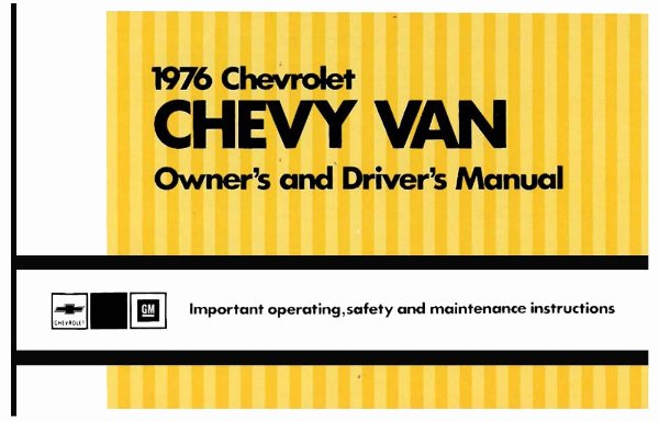 1976 Chevrolet G10, G20, G30 Owner's Manual