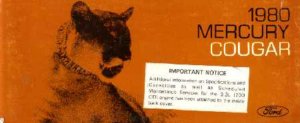 1980 Mercury Cougar Owner's Manual