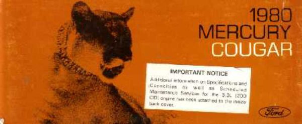 1980 Mercury Cougar Owner's Manual