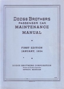 1934 Dodge Deluxe, Truck Factory Shop Service Manual