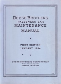 1934 Dodge Deluxe, Truck Factory Shop Service Manual