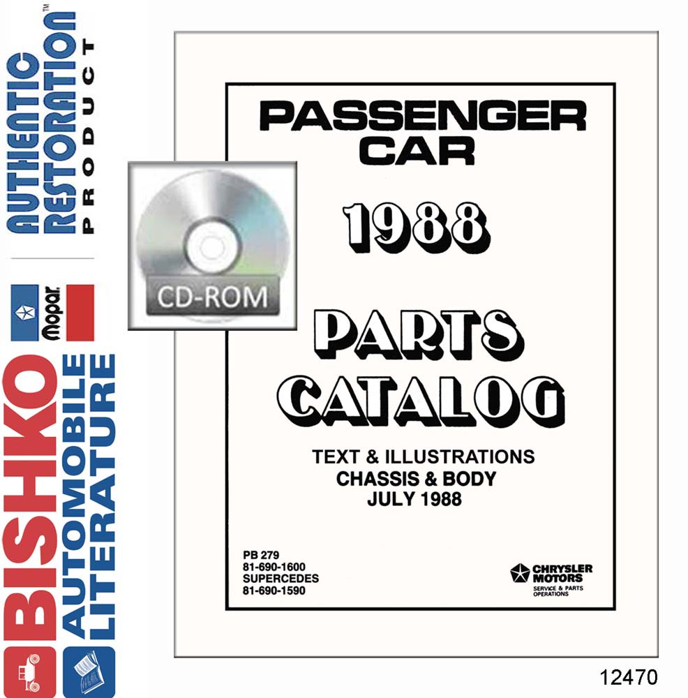 1988 Mopar Chrysler Dodge Plymouth Parts Numbers PDF List Interchange