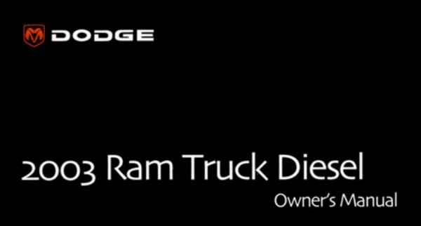 2003 Dodge Ram Diesel Truck Owner's Manual