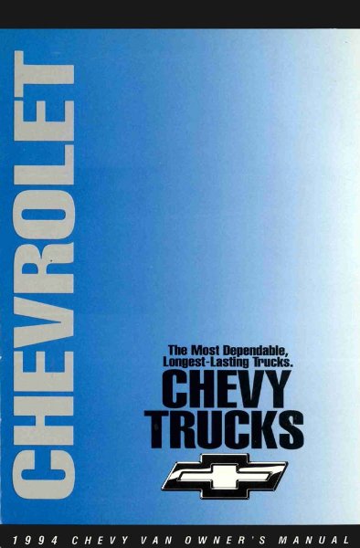 1994 Chevrolet G10, G20, G30 Owner's Manual