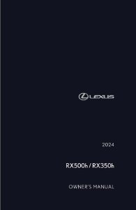 2024 Lexus RX 350H, RX 500H Owner's Manual