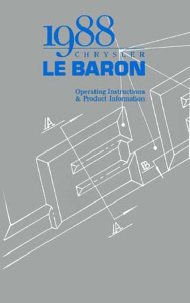 1988 Chrysler Lebaron Owner's Manual