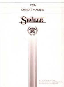 1986 Cadillac Seville Owner's Manual