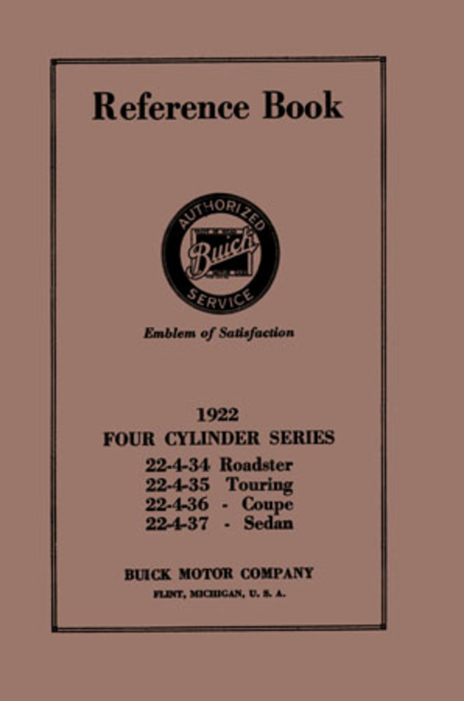 1922 Buick 4 Cylinder Owners Manual User Guide