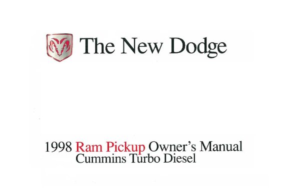 1998 Dodge Ram Diesel Truck Owner's Manual