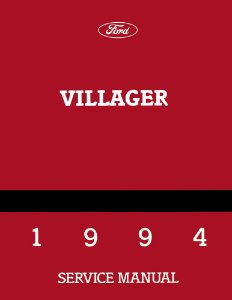 1994 Ford Villager Factory Shop Service Manual