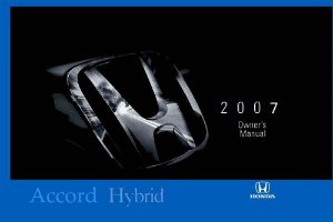 2007 Honda Accord HYBRID Owner's Manual