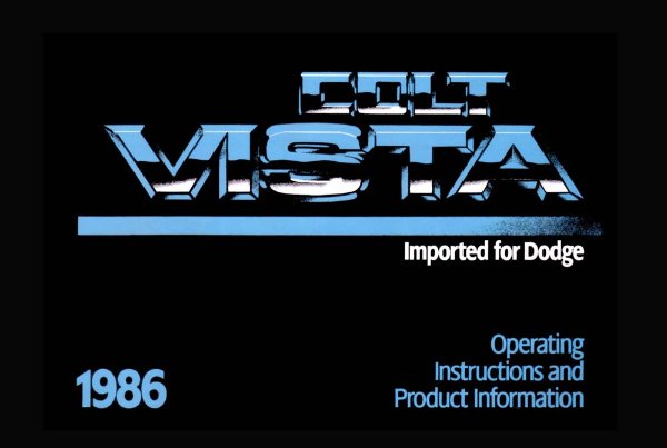 1986 Dodge Colt Vista Owner's Manual
