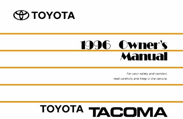 1996 Toyota Tacoma Owner's Manual