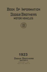 1923 Dodge Shop Service Owners Manual User Guide  Fuses