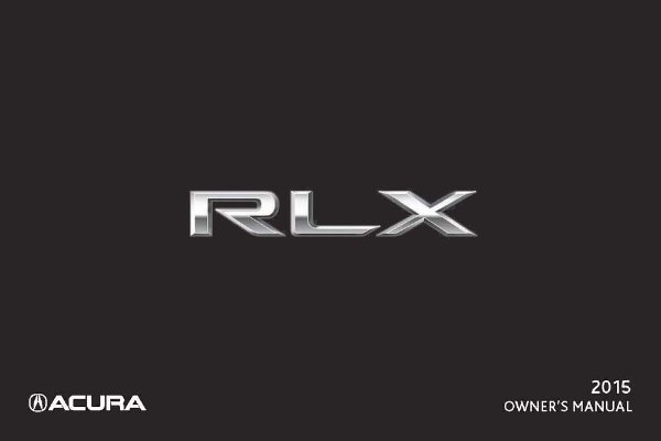 2015 Acura RLX Owner's Manual