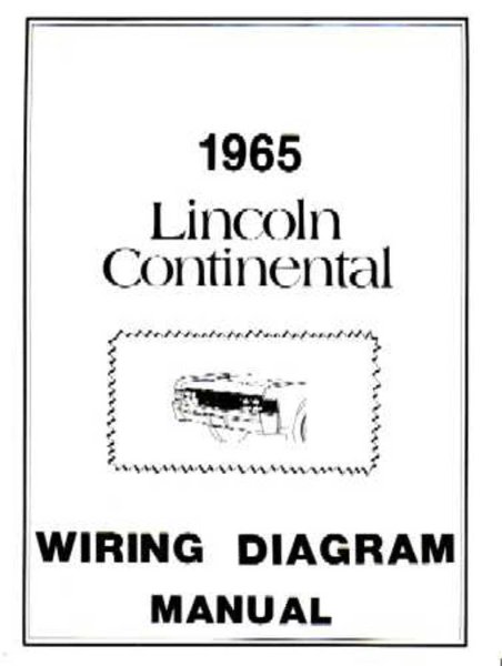 1965 Lincoln Continental Wiring Diagrams Manual