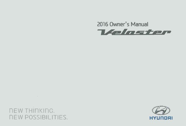 2016 Hyundai Veloster Owner's Manual