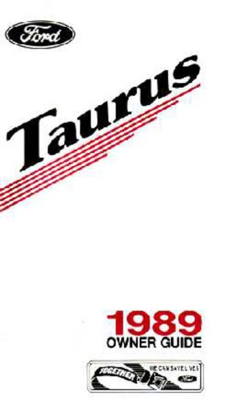 1989 Ford Taurus Owner's Manual