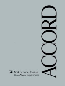 1994 Honda Accord Coupe Wagon Factory Shop Service Manual
