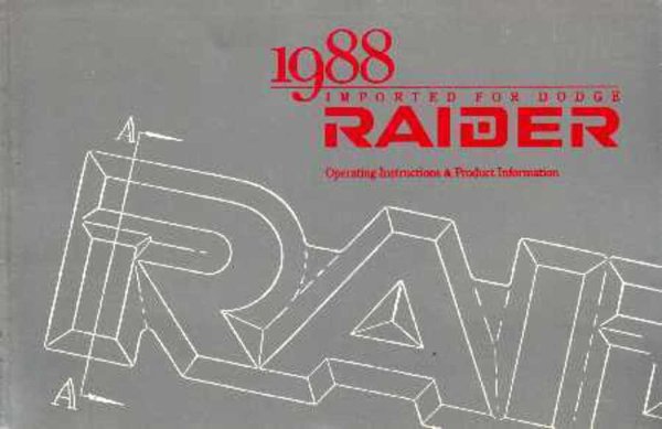 1988 Dodge Raider Owner's Manual