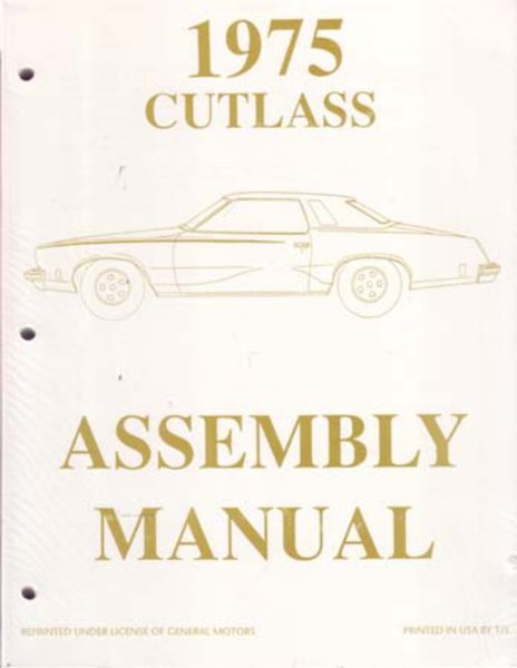 1975 Oldsmobile Cutlass Assembly Manual Book Rebuild Instructions Illustrations