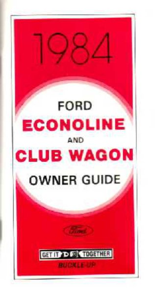 1984 Ford Econoline, Club Wagon Owner's Manual