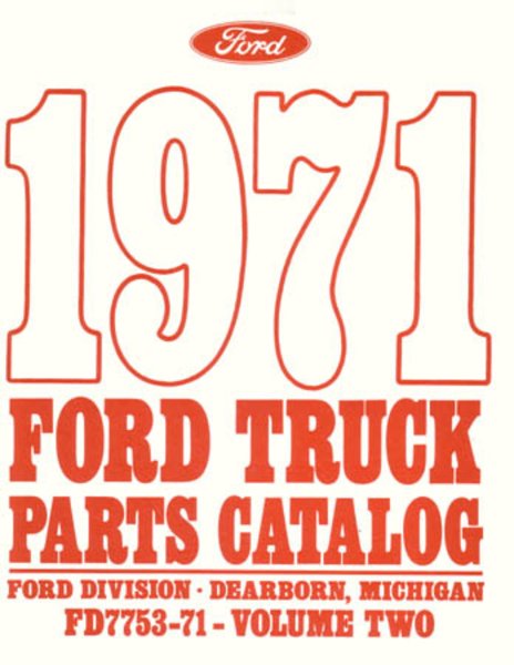 1971 Ford Truck All Models Parts Book