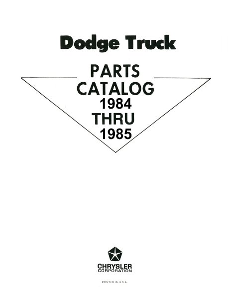 1984–1985 Dodge Truck All Models Parts Book