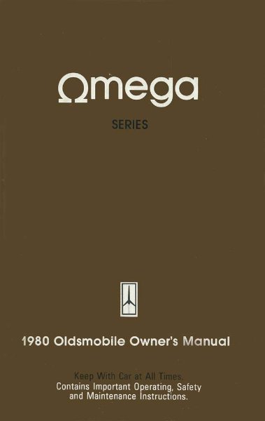 1980 Oldsmobile Omega Owner's Manual
