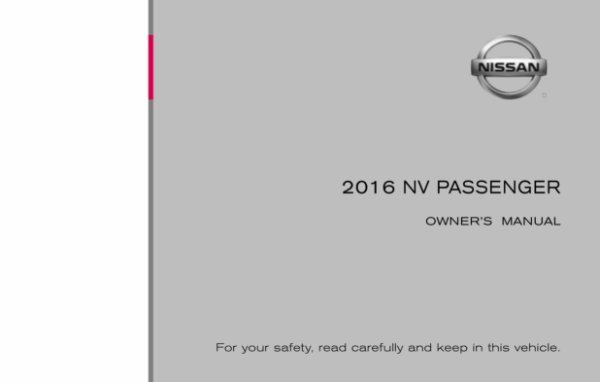 2016 Nissan NV Passenger Owner's Manual