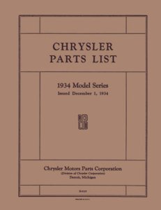1934 Chrysler All Models Parts Book