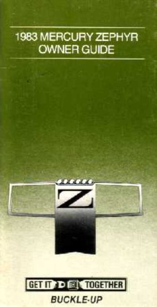 1983 Mercury Zephyr Owner's Manual